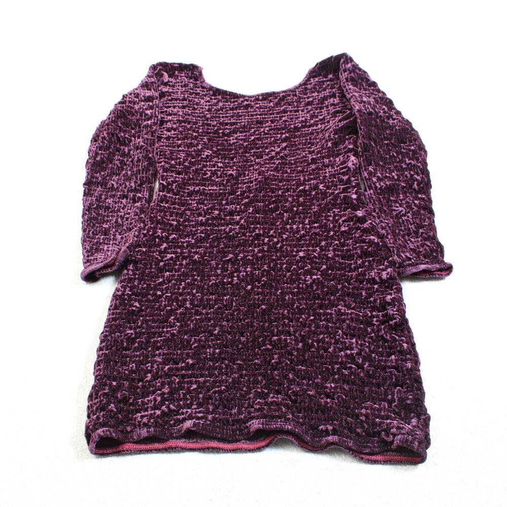 Vintage Isabel Martin Dress Women OS Purple Velvet Bodycon Scoop Neck 90s Y2K